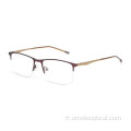 Lunettes optiques demi-monture carrées pour homme